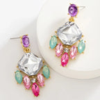 Elegant Bohemian Rhinestone Drop Earrings - Piña Colada