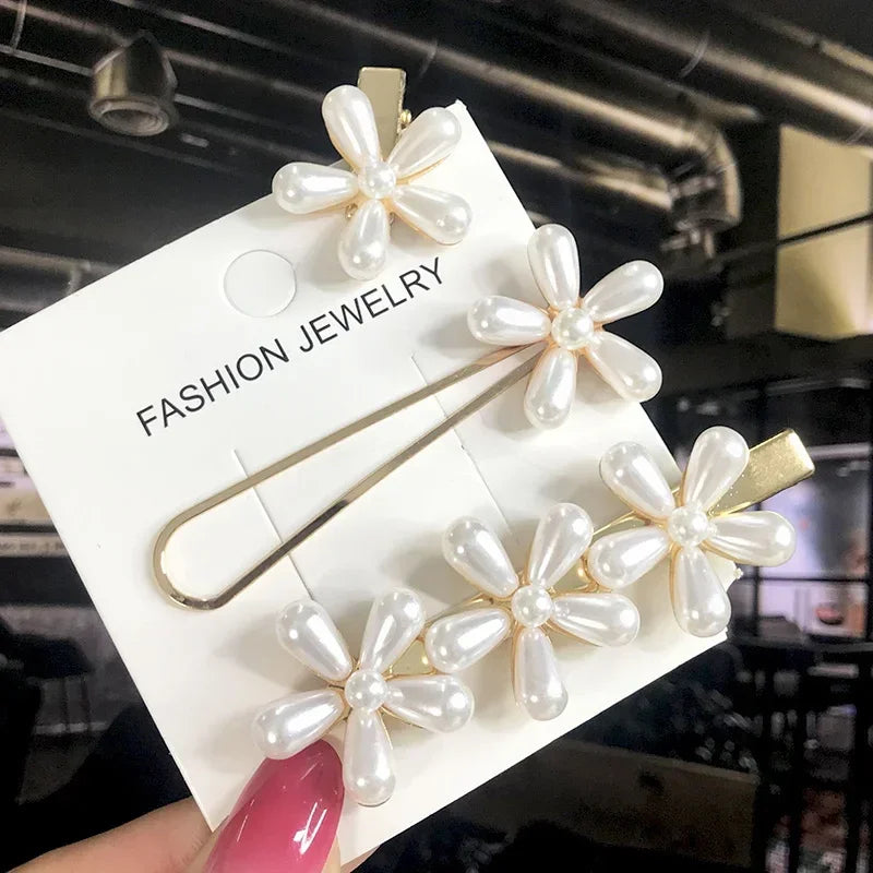 3/4pcs Set Pearl Hair Clip - Piña Colada