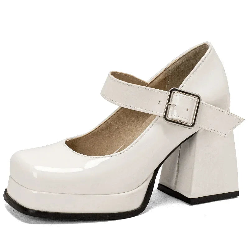 High Heels Pumps Mary Jane Shoes - Piña Colada