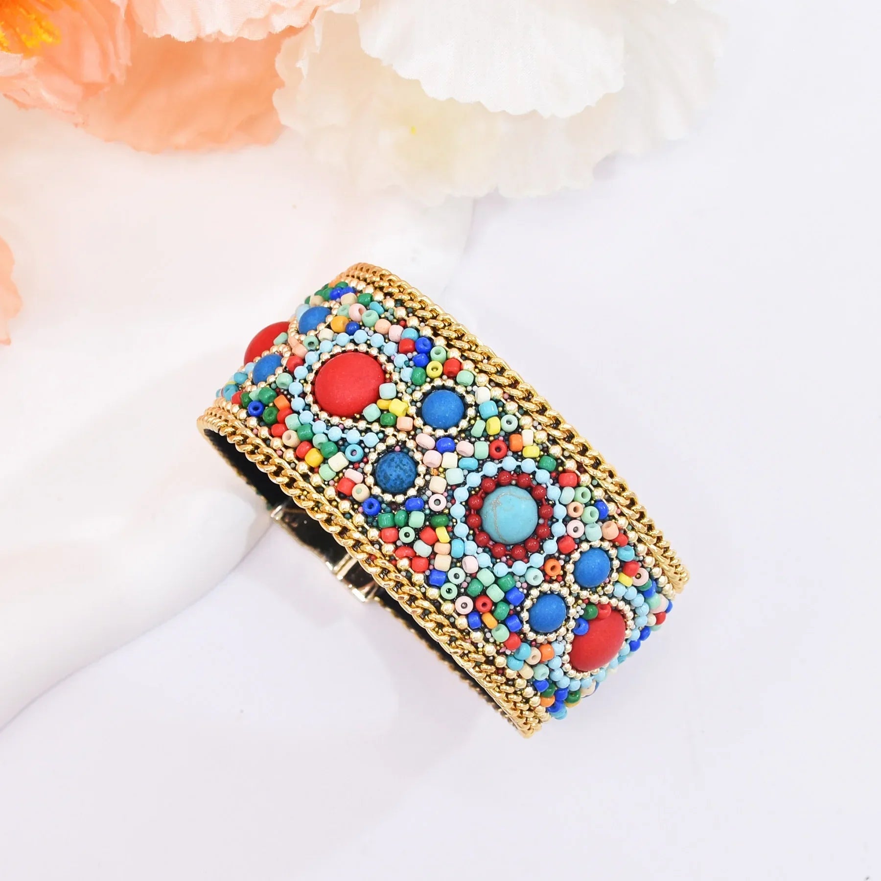 Turquoise Magnetic Snap Bracelet - Piña Colada