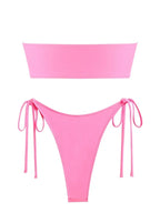 Solid Ring Detail Bikini Set - Piña Colada