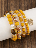 Boho Acrylic Beads Bracelet Set - Piña Colada