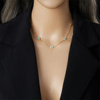 Stainless Steel The Devil's Eye Golden Necklace - Piña Colada