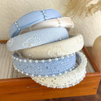 Print Pearl Crystal Headband - Piña Colada