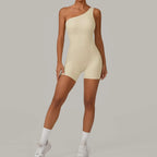 Women's Seamless Yoga Jumpsuit Sloping Shoulder Naked - Piña Colada