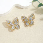 Colorful Crystal Butterfly Stud Earrings - Piña Colada