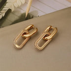 Shiny Rhinestone Geometric Earrings - Piña Colada