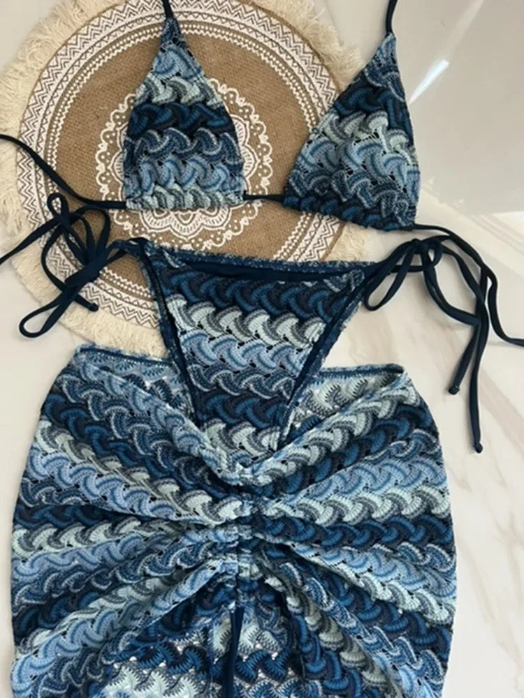 Swimsuit Colored Knitted Bikini - Piña Colada