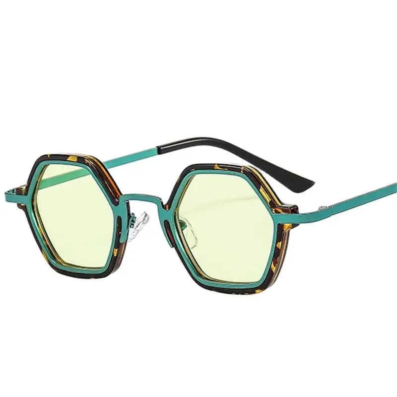 Retro Polygon Square Sunglasses - Piña Colada