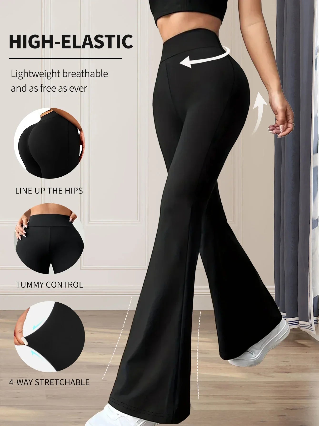 High Waisted Pants Slim - Piña Colada