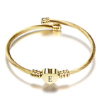 Initial Letter Cuff Bracelet Stainless Steel - Piña Colada