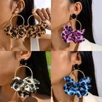 Retro Leopard Earrings - Piña Colada