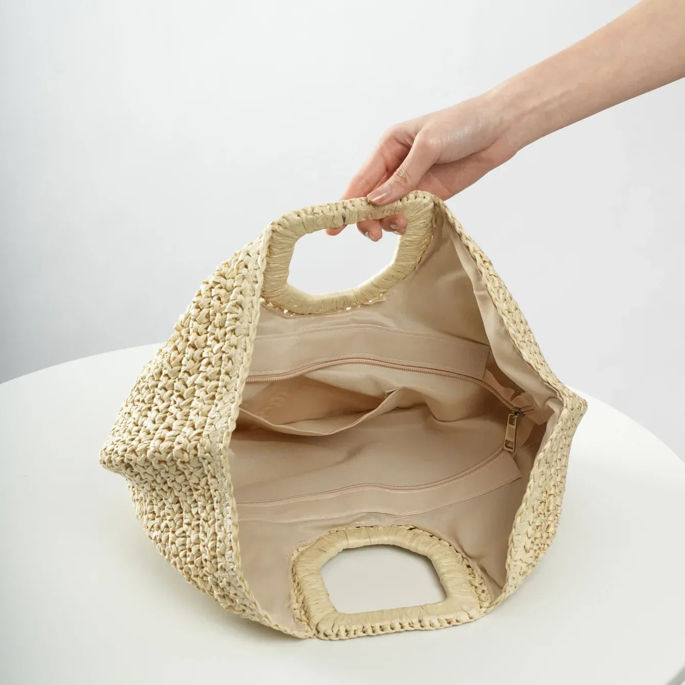 Natural Straw Clutch - Piña Colada