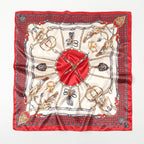 Leopard Print Square Scarf Satin Silk - Piña Colada