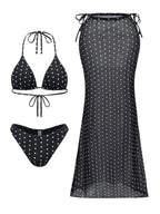 3-Piece High Waist Bikini Set with Skirt – Sexy Beachwear - Piña Colada