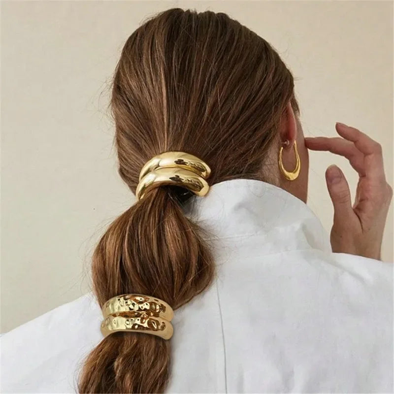 Metal Irregular Double-Layer Hair Bands - Piña Colada