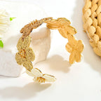 Flower Woven Cuff Bracelet Women - Piña Colada