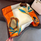 Silk Scarf Square Hairbands Flower - Piña Colada