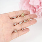 Moon-Shaped Screw-Back Stud Earring - Piña Colada