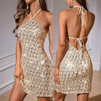 Backless Bodycon Mini Dress - Piña Colada