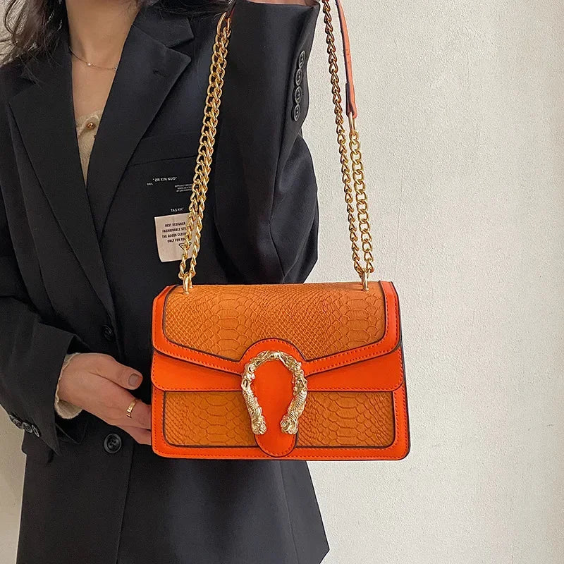 Gold Chain Crossbody Bag - Piña Colada