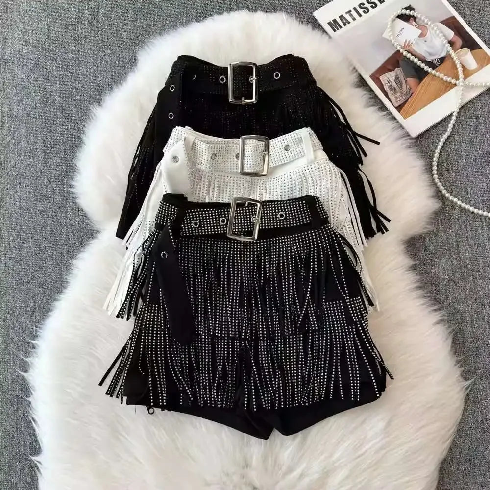 Shorts Belt Gathered Waist Zipper - Piña Colada