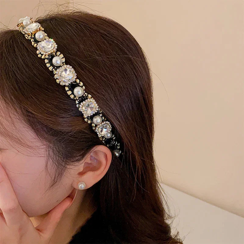 Pearl & Rhinestone Headband - Piña Colada