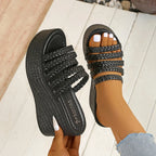 Wedge Slides 9cm High Heels - Piña Colada
