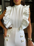 Jumpsuit One Front Ruffle - Piña Colada