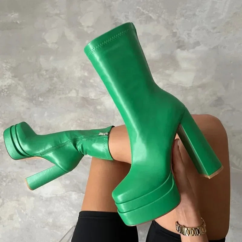 High Heels Ankle Boots - Piña Colada