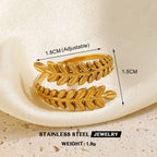 Gold Color Stainless Steel Heart Ring - Piña Colada