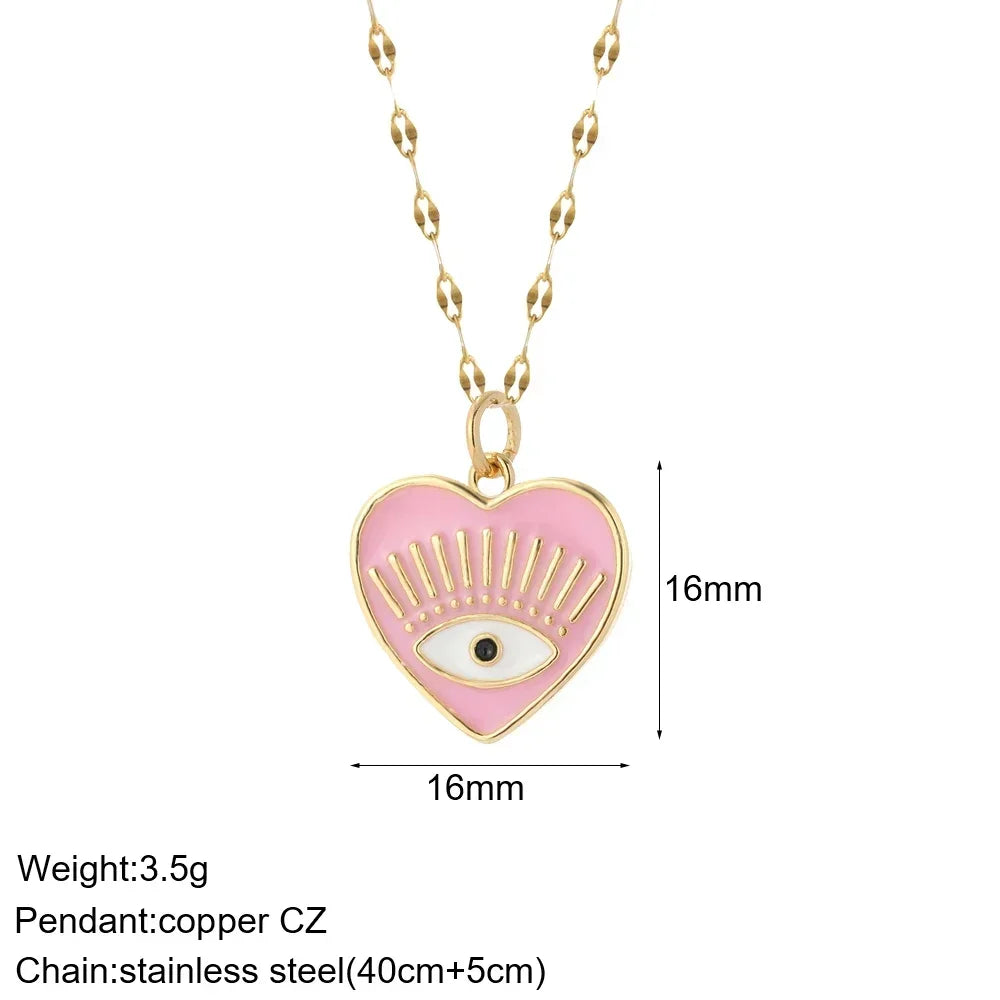 Gold Pendant Long Stainless Steel Chains - Piña Colada
