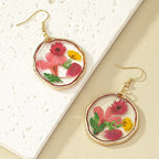 Natural Flower Dangle Earrings - Piña Colada
