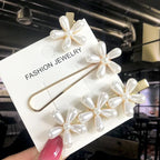 3/4pcs Set Pearl Hair Clip - Piña Colada