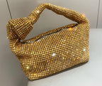 Luxury Rhinestone Knot Handle Evening Bag - Piña Colada