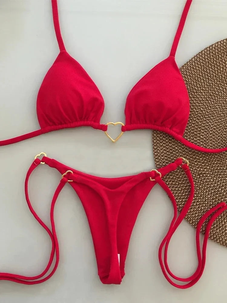 Bikini Low Waist Lace-up - Piña Colada