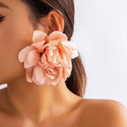 Red Big Flower Drop Earrings - Piña Colada