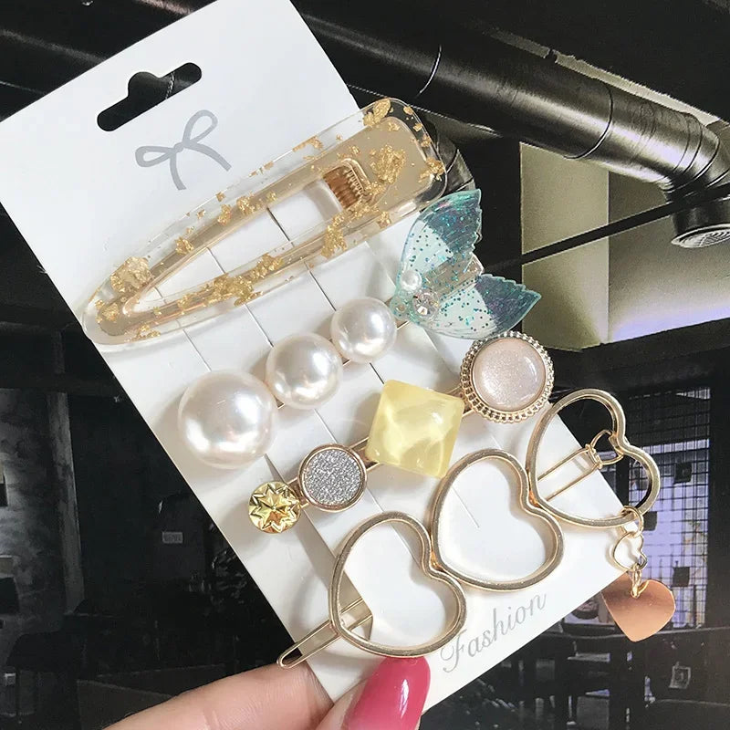 3/4pcs Set Pearl Hair Clip - Piña Colada