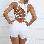 Seamless Sleeveless Yoga Jumpsuit for Women - Piña Colada