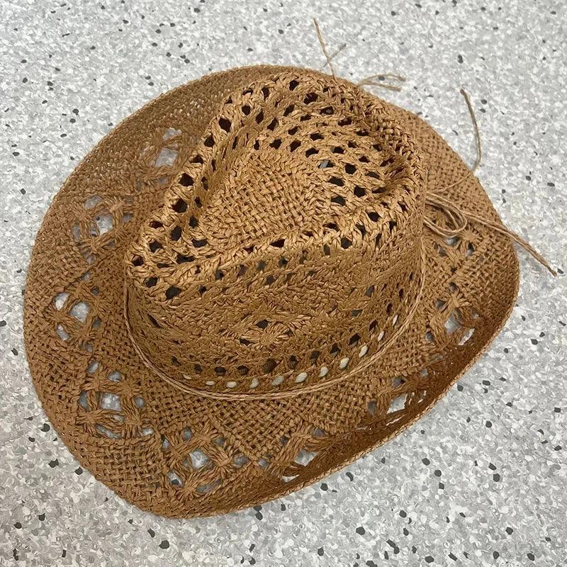 Summer Bohemian Shell Straw Hat - Piña Colada