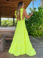 Beach Dress – V-Neck Summer Dress - Piña Colada