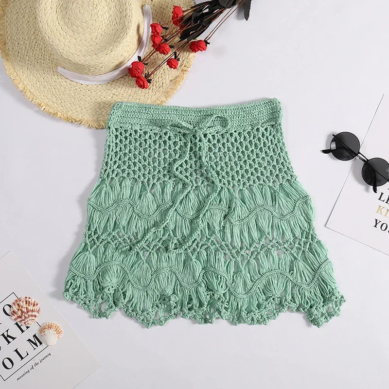 Handmade Crochet Hollow Out Swimwear Cover Up - Piña Colada