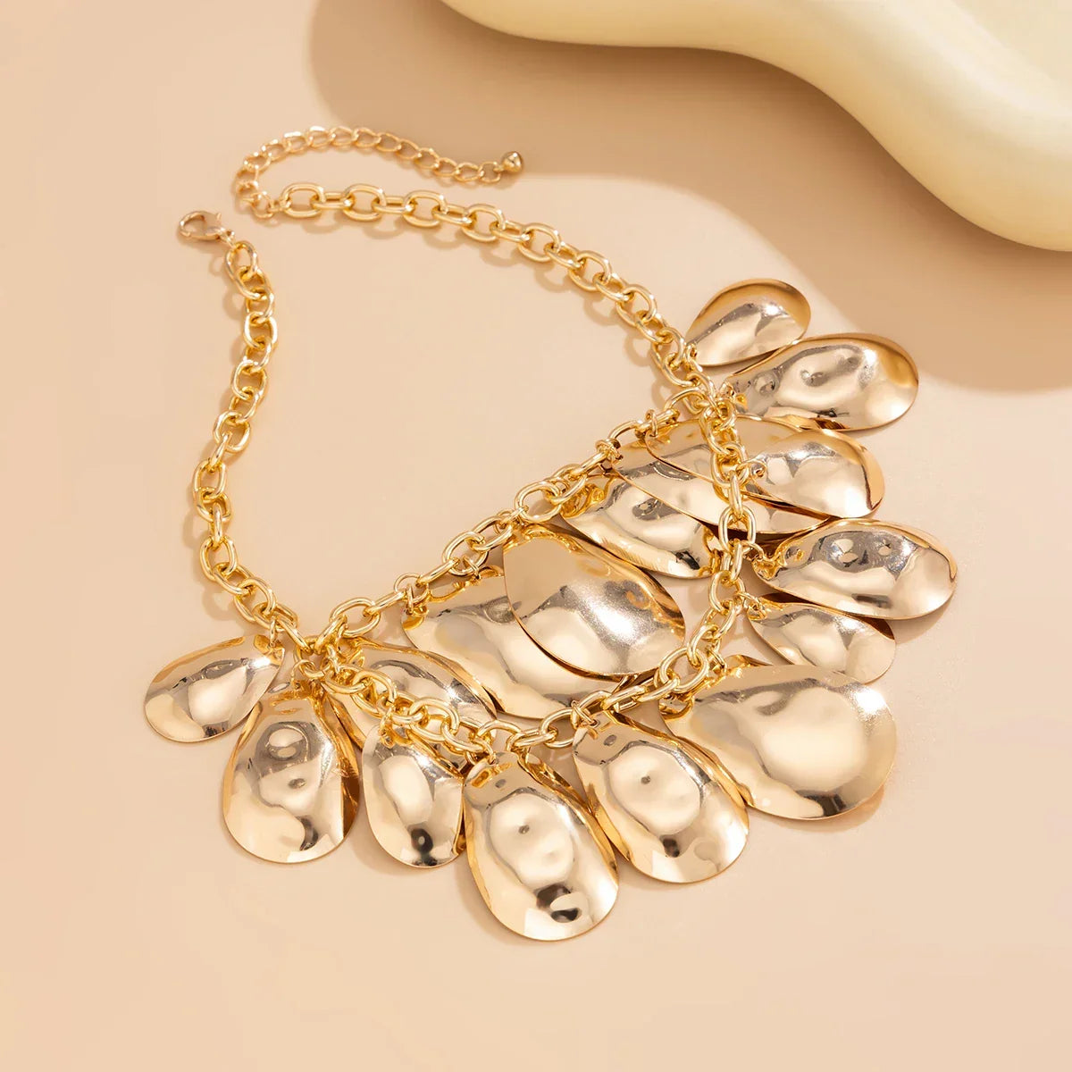 SClassic Gold Color Sequin Long Tassel Necklace - Piña Colada