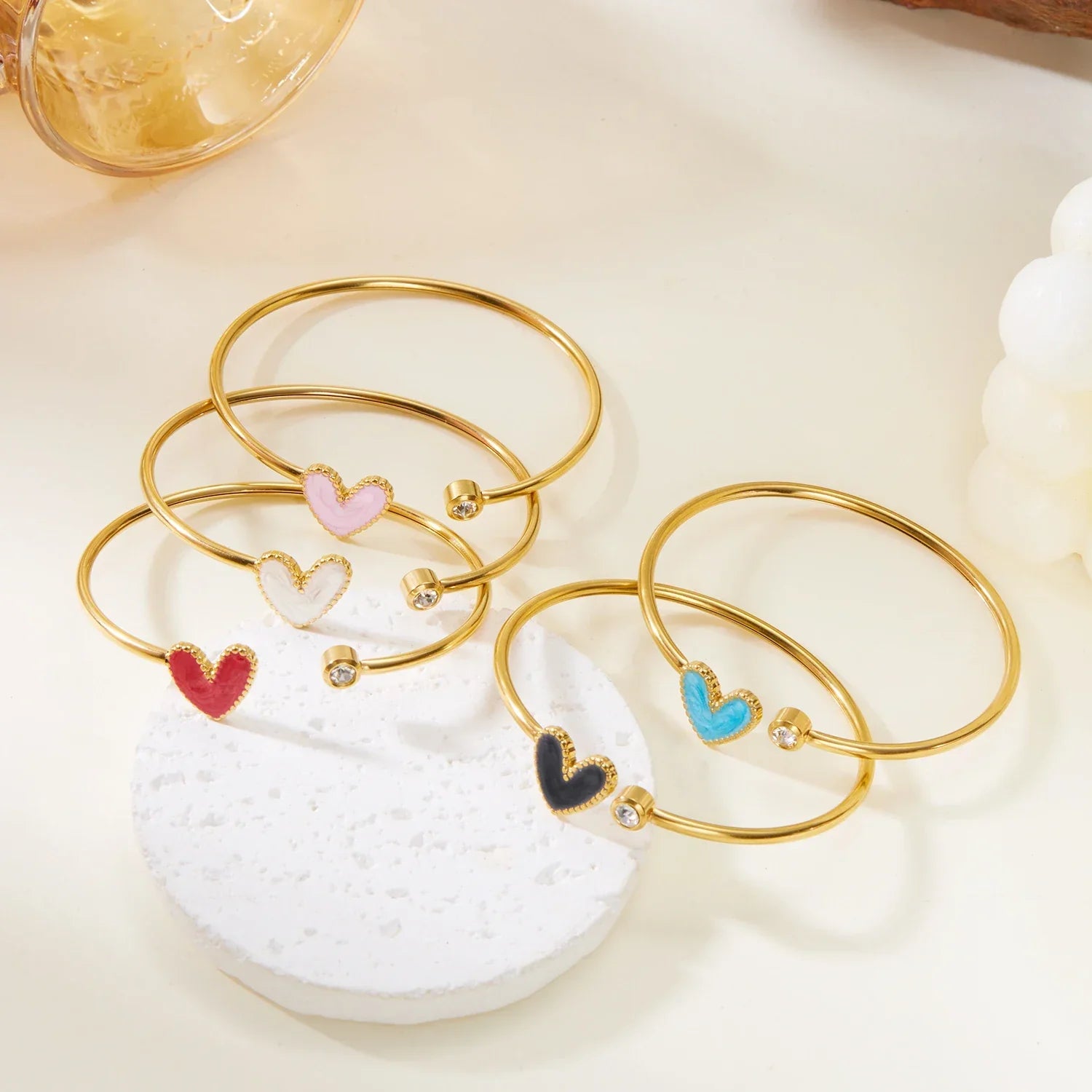 Stainless Steel Love Heart Shape - Piña Colada