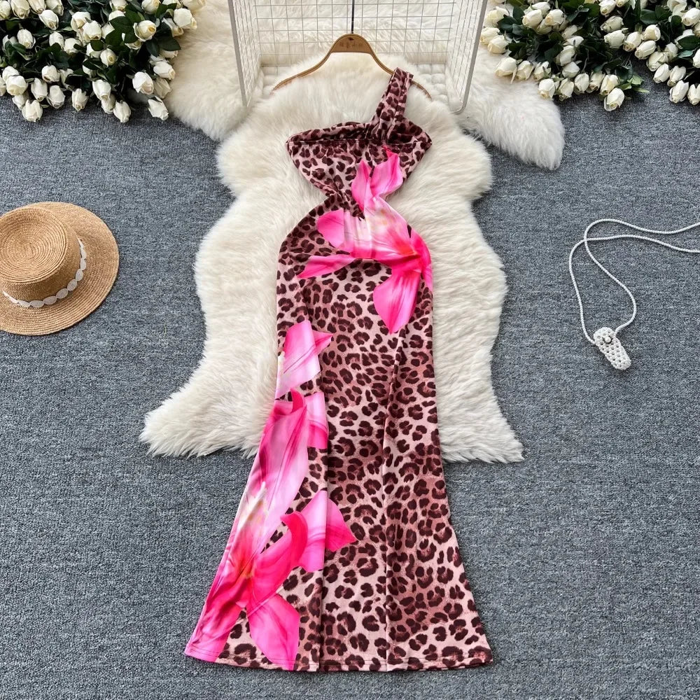 Hollow Out Shoulder Long Dress - Piña Colada