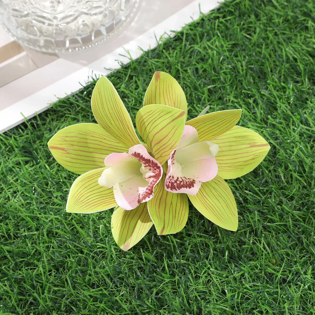 Orchid Flowers Hair Clips - Piña Colada
