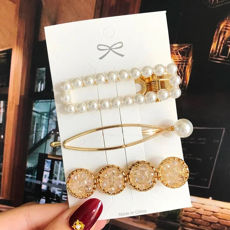 Flower Pearl Hair Clip - Piña Colada
