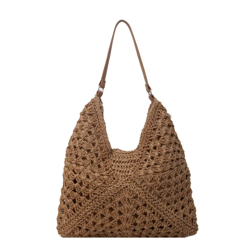 Woven Straw Tote - Piña Colada