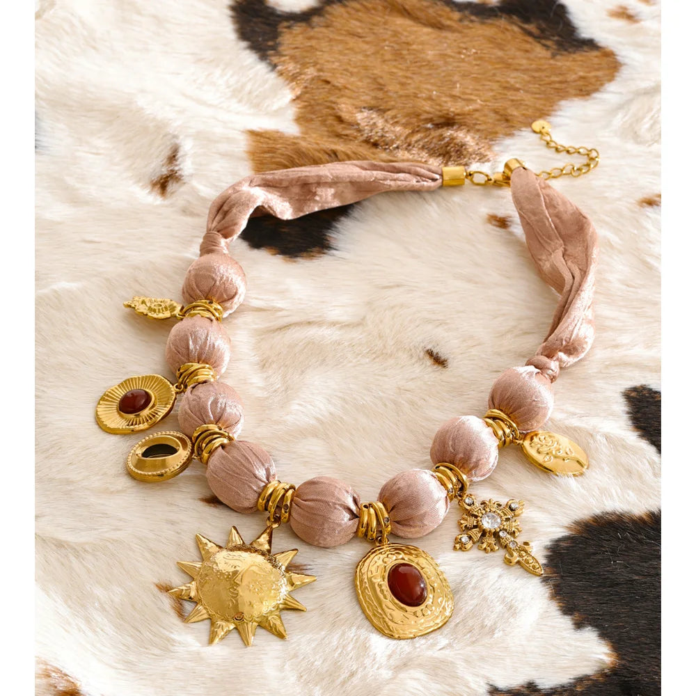 Gold-Plated Flower Pendant Necklace