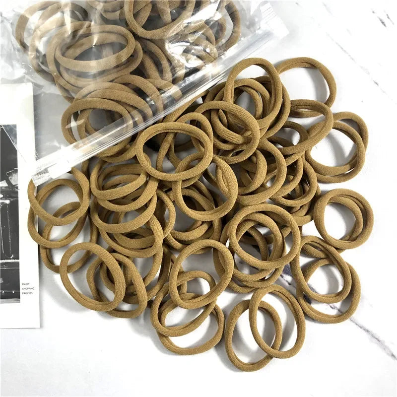 50PCS Elastic Hair Bands Set - Piña Colada